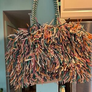 Multicolor Fringe Tote Bag